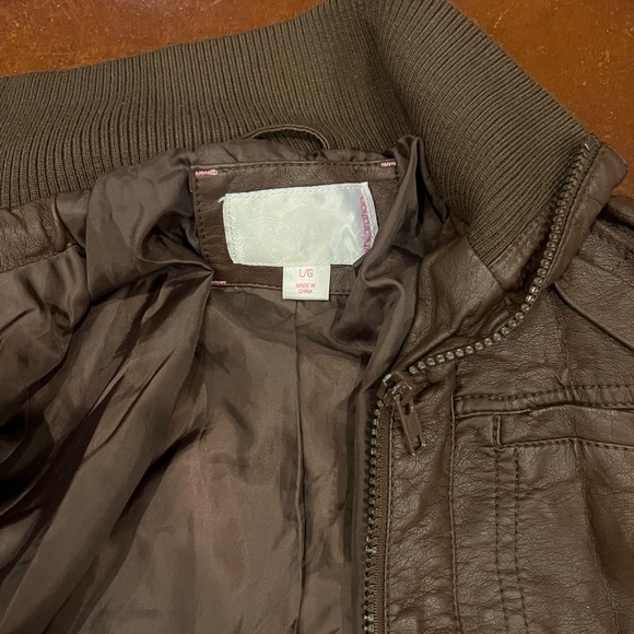 Xhilaration cropped brown bomber jacket size Large - Picture 2 of 3